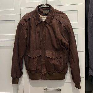 Vintage leather bomber jacket